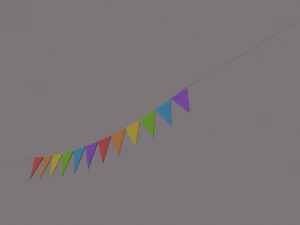 multi color pennant banner 3D Model