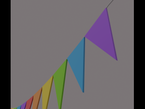 multi color pennant banner Model 3D
