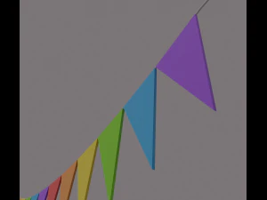 multi color pennant banner 3D Model