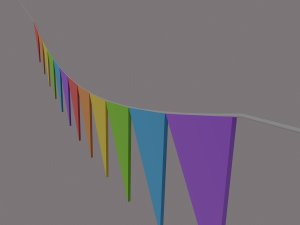multi color pennant banner Model 3D