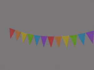 multi color pennant banner 3D Model