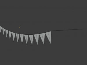 multi color pennant banner Model 3D