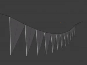 multi color pennant banner 3D Model