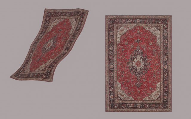 Antique Carpet Model 3D .c4d .max .obj .3ds .fbx .stl .blend 