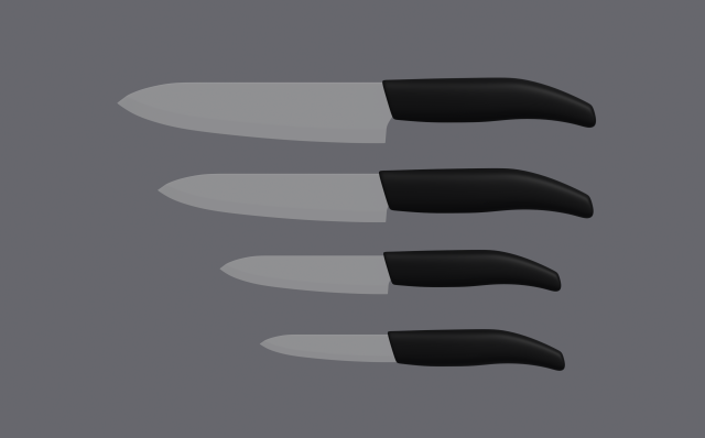 Ceramic Knives Model 3D .c4d .max .obj .3ds .fbx .stl .blend