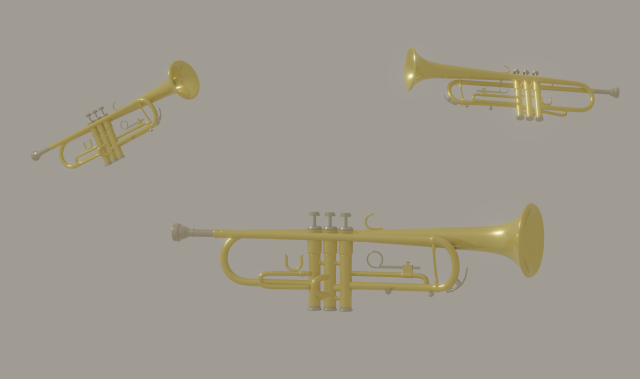 Trumpet 3D Модель .c4d .max .obj .3ds .fbx .stl .blend 