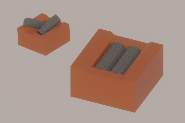 Double Roller Crushers 3D Model .c4d .max .obj .3ds .fbx .stl .blend 