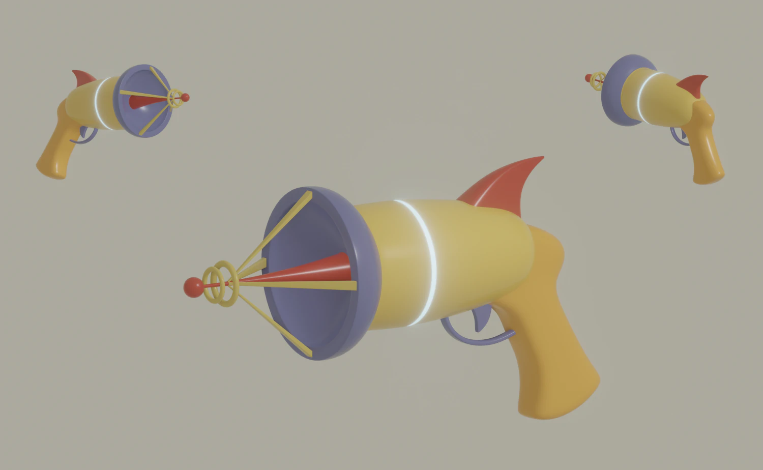 Laser Pistol 3D Model .c4d .max .obj .3ds .fbx .stl .blend 