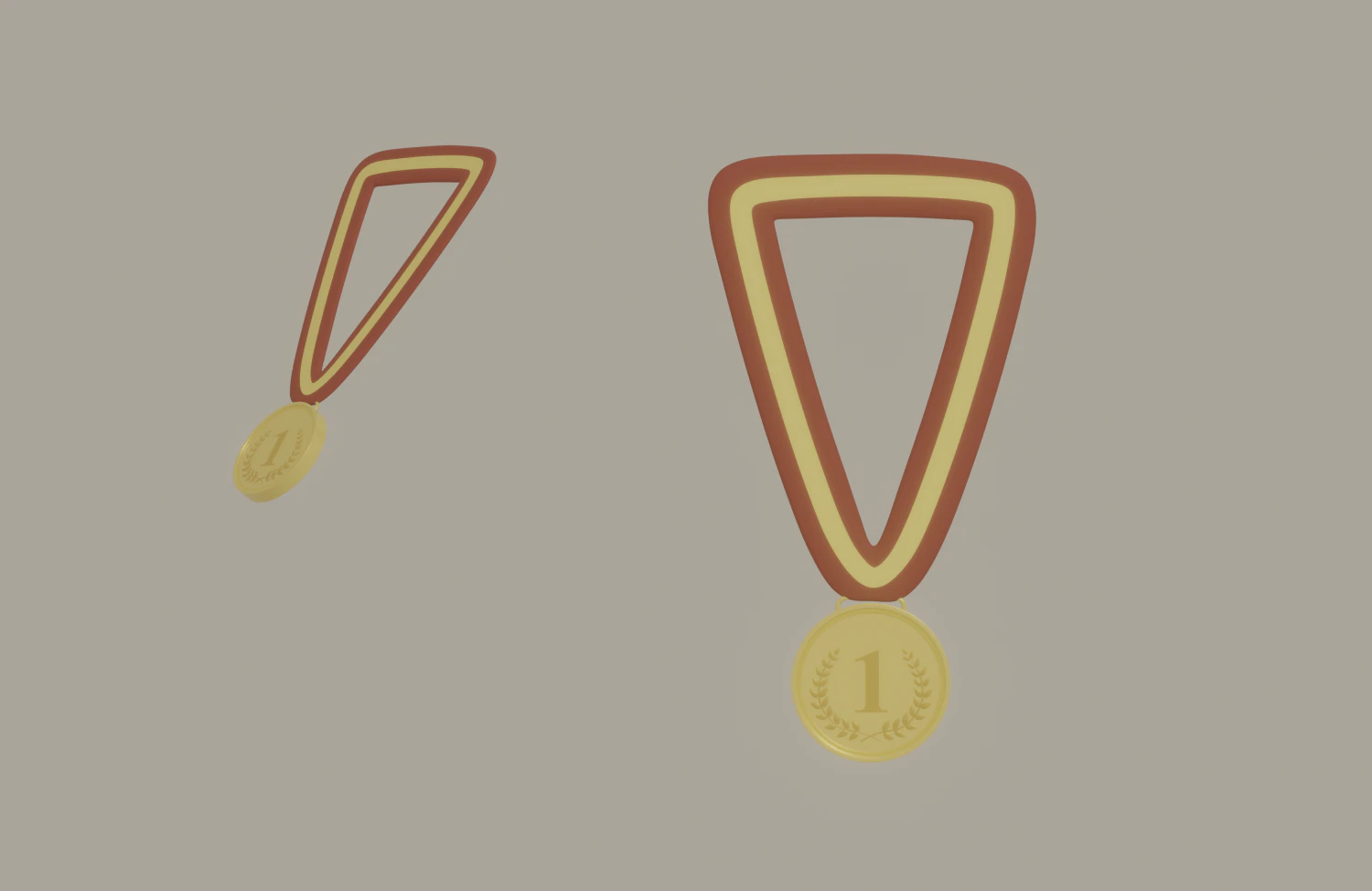 Gold Medal Award 3D Model .c4d .max .obj .3ds .fbx .stl .blend 