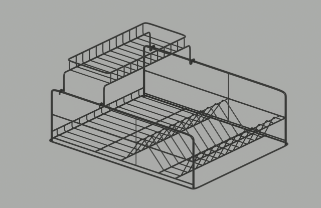 Dish Drying Rack 3D 模型 .c4d .max .obj .3ds .fbx .stl .blend 