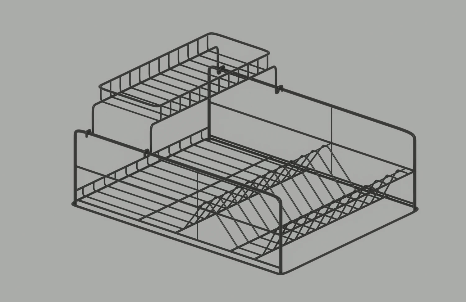 Dish Drying Rack 3D Model .c4d .max .obj .3ds .fbx .stl .blend 