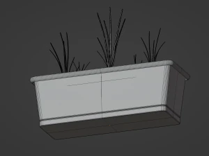 Planter Box with Growing Onions 3D Model