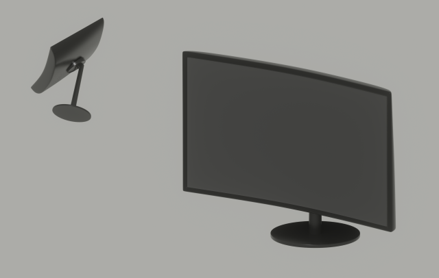 Curved Monitor 3D Model .c4d .max .obj .3ds .fbx .stl .blend 