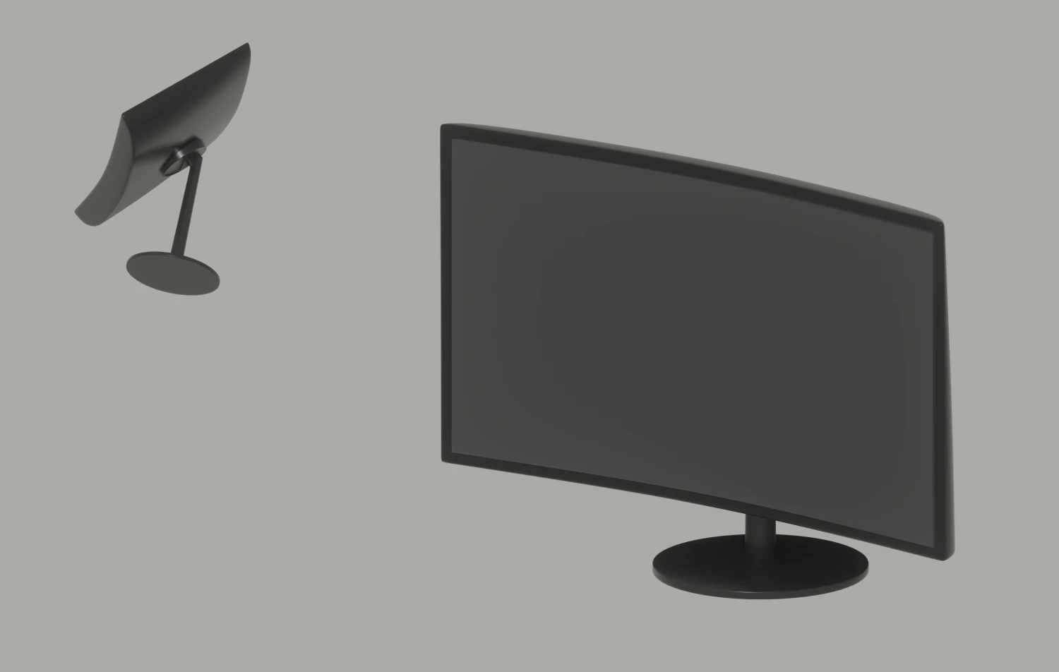 Curved Monitor 3D Model .c4d .max .obj .3ds .fbx .stl .blend 