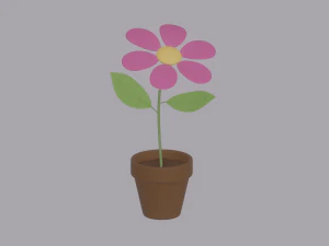 Flower in a Pot 3D Model