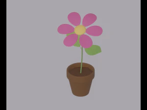Flower in a Pot 3D Model