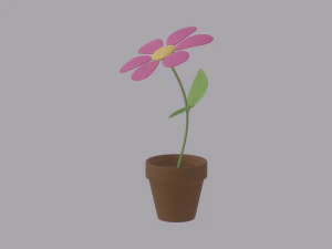 Flower in a Pot 3D Model