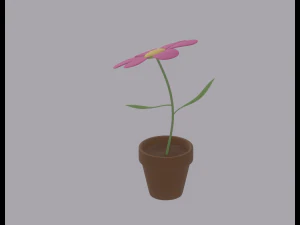 Flower in a Pot 3D Model
