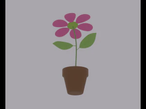 Flower in a Pot 3D Model