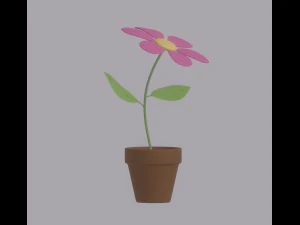 Flower in a Pot 3D Model