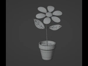 Flower in a Pot 3D Model