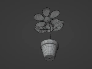 Flower in a Pot 3D Model