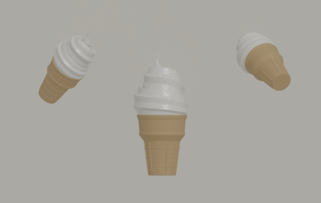 Cone Ice Cream 3D 모델 .c4d .max .obj .3ds .fbx .stl .blend 