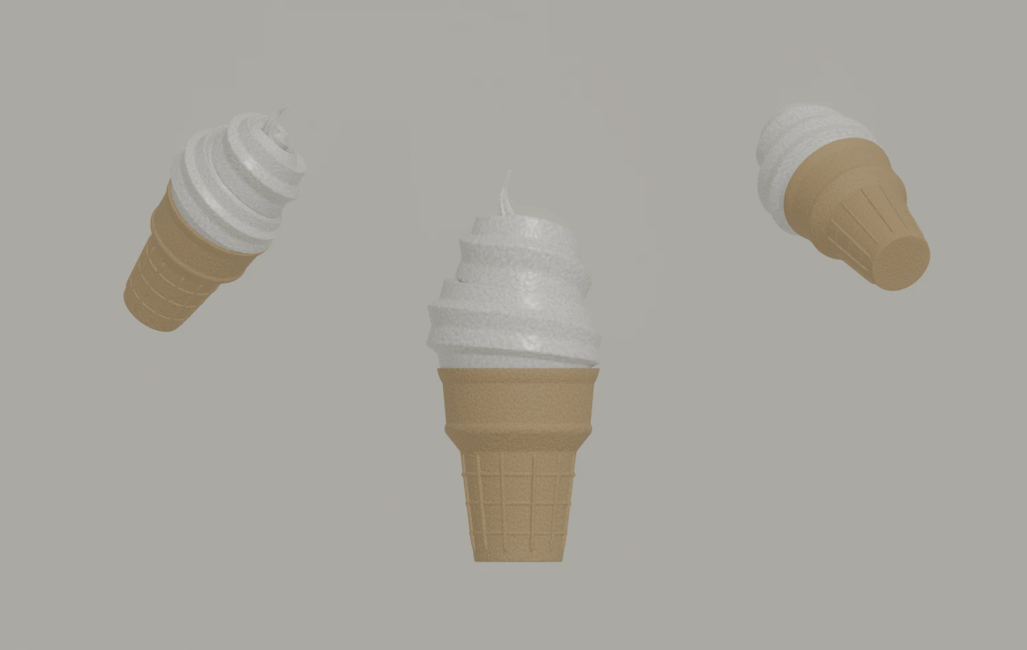 Cone Ice Cream 3D Model .c4d .max .obj .3ds .fbx .stl .blend 