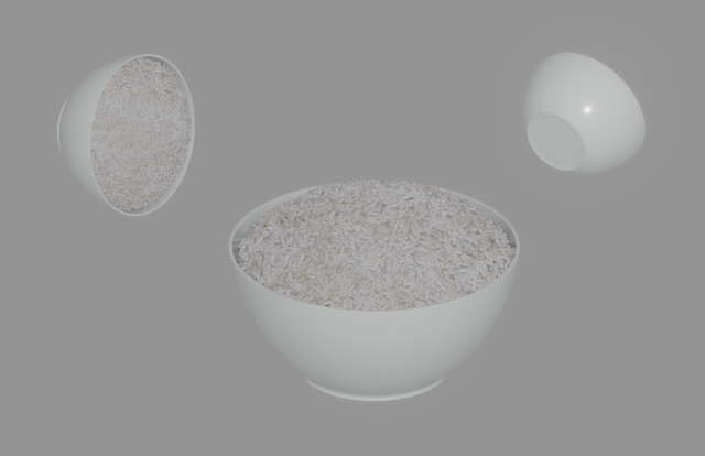 Rice Bowl 3D Model .c4d .max .obj .3ds .fbx .stl .blend 