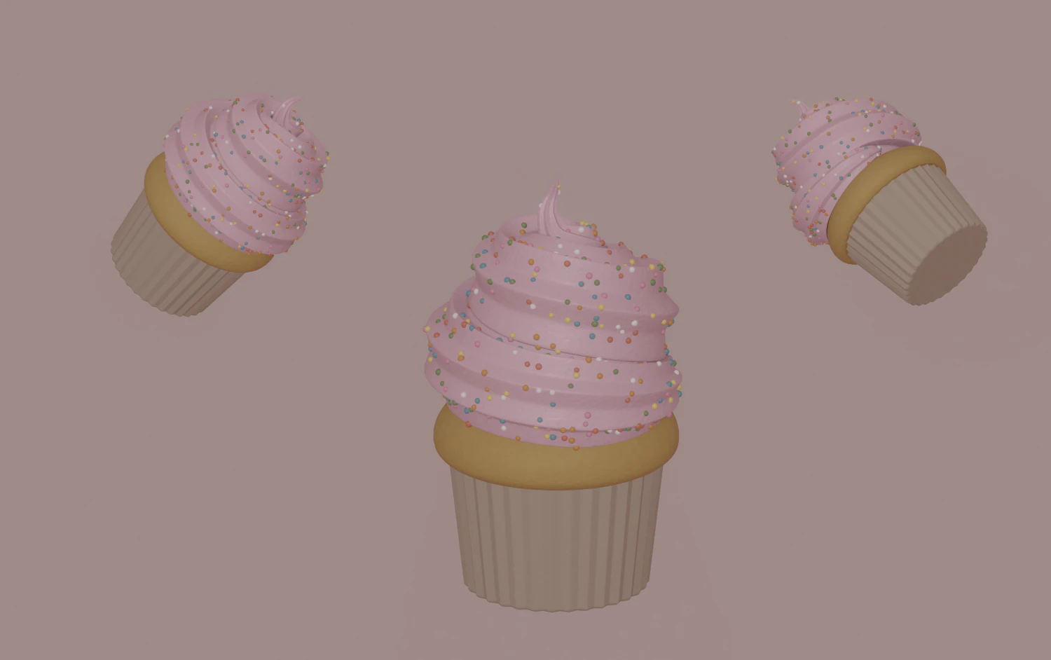 Cupcake 3D Model .c4d .max .obj .3ds .fbx .stl .blend 