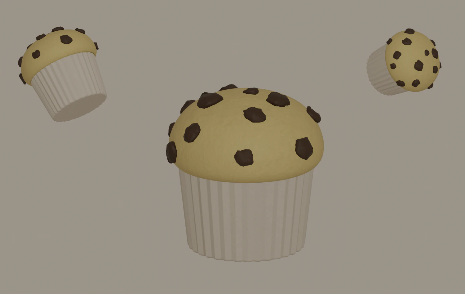 Muffin 3D Model .c4d .max .obj .3ds .fbx .stl .blend 