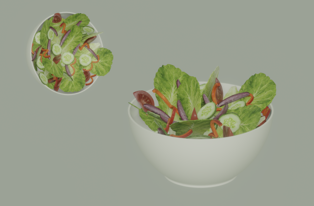 Bowl of Salad Modelo 3D .c4d .max .obj .3ds .fbx .stl .blend 
