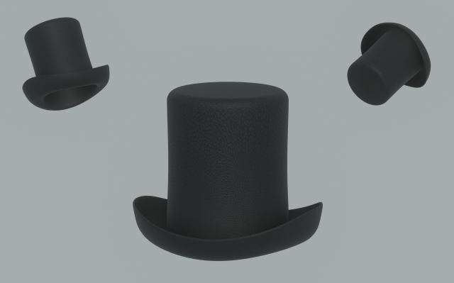 Top Hat 3D 모델 .c4d .max .obj .3ds .fbx .stl .blend 