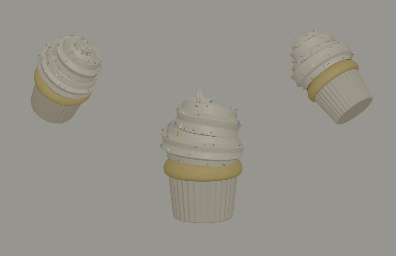 Cupcake 3D Model .c4d .max .obj .3ds .fbx .stl .blend 