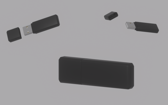 Usb Flash Drive 3D Model .c4d .max .obj .3ds .fbx .stl .blend 