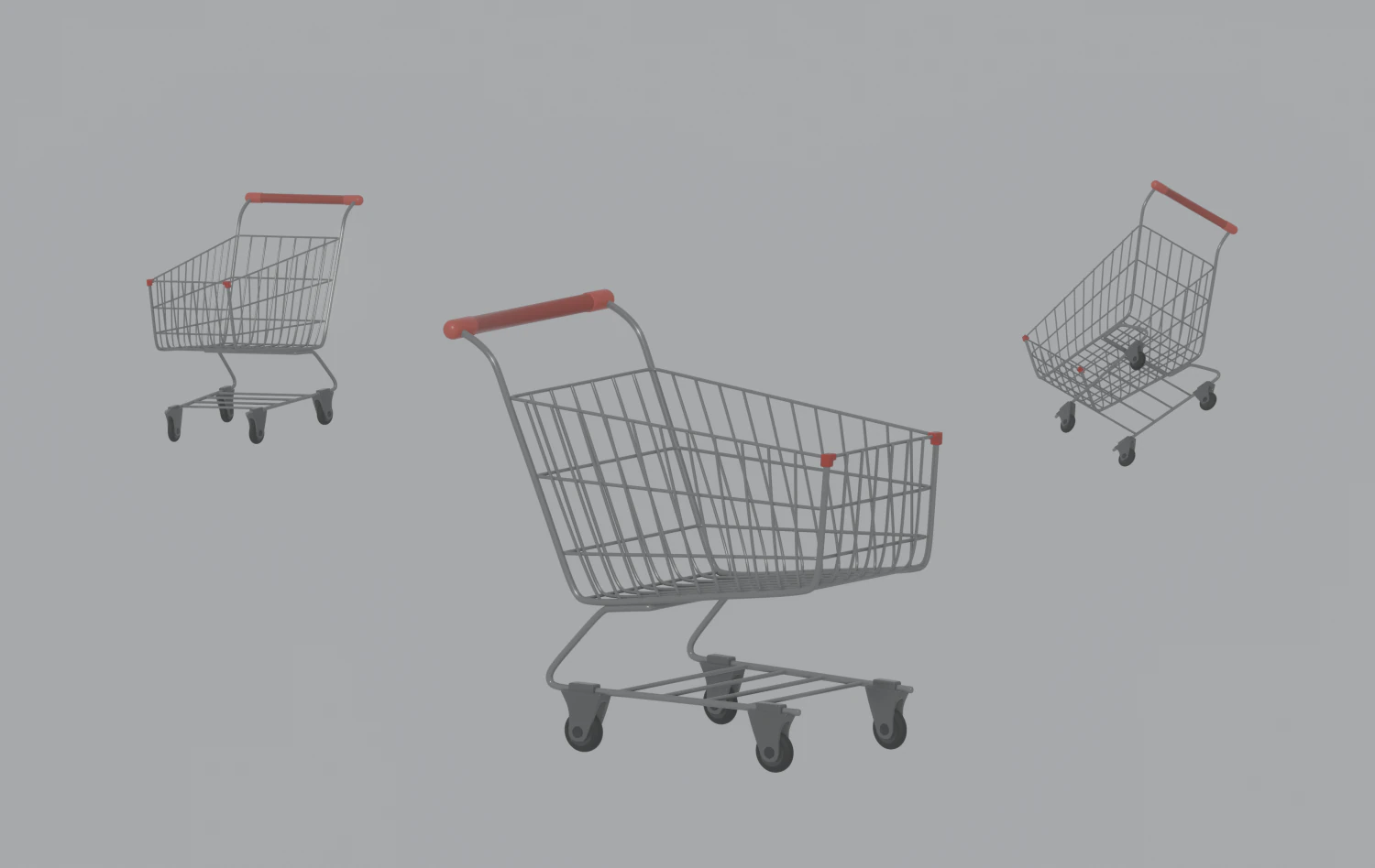 Shopping Cart 3D Model .c4d .max .obj .3ds .fbx .stl .blend 