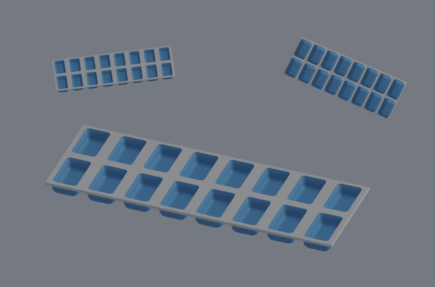 Ice Cube Tray 3D Model .c4d .max .obj .3ds .fbx .stl .blend 