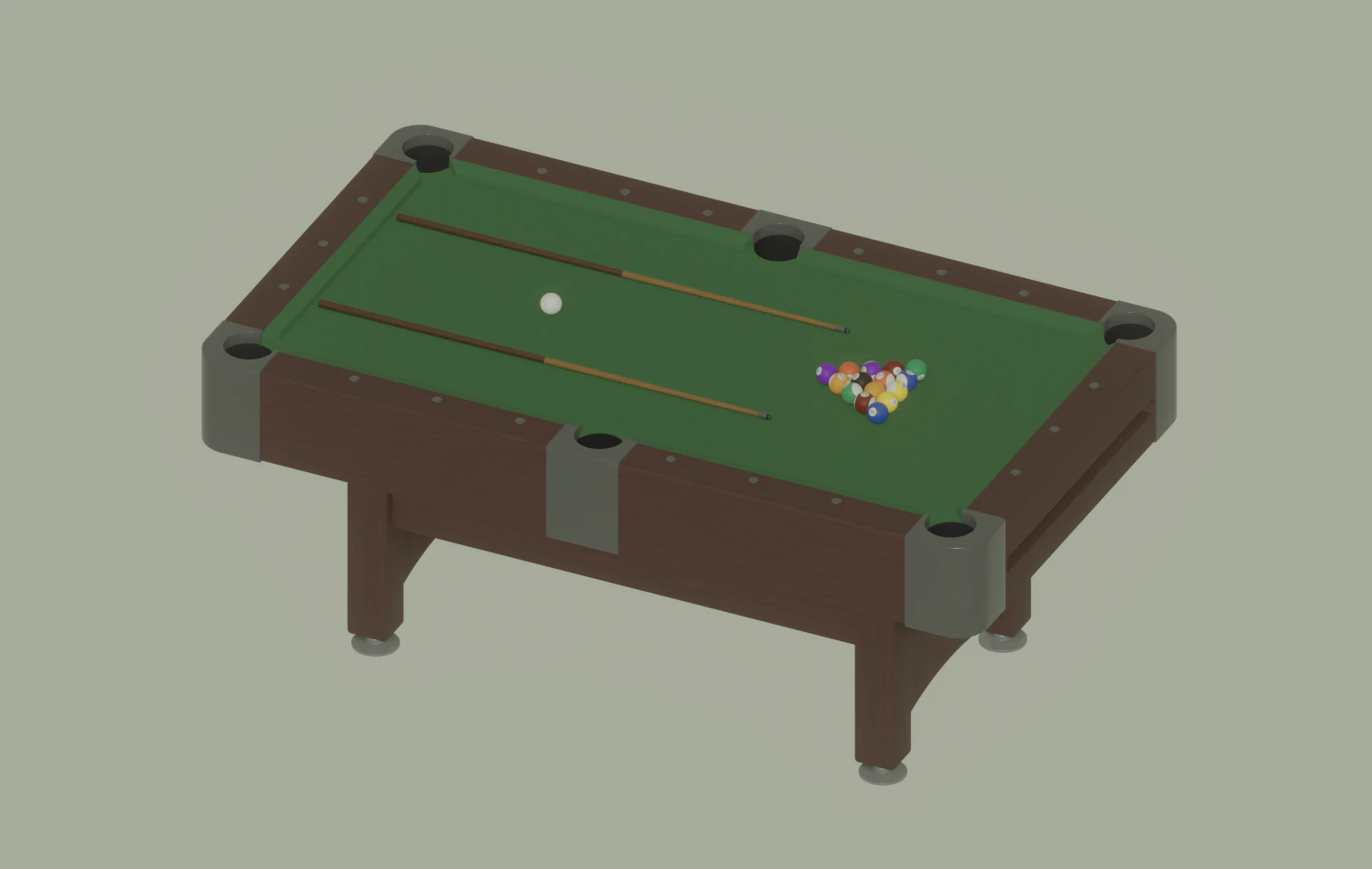 Billiard 3D Model .c4d .max .obj .3ds .fbx .stl .blend 