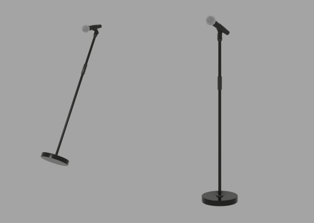 Microphone Stand 3D Model .c4d .max .obj .3ds .fbx .stl .blend 