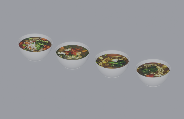 Soup Bowls 3D Model .c4d .max .obj .3ds .fbx .stl .blend 
