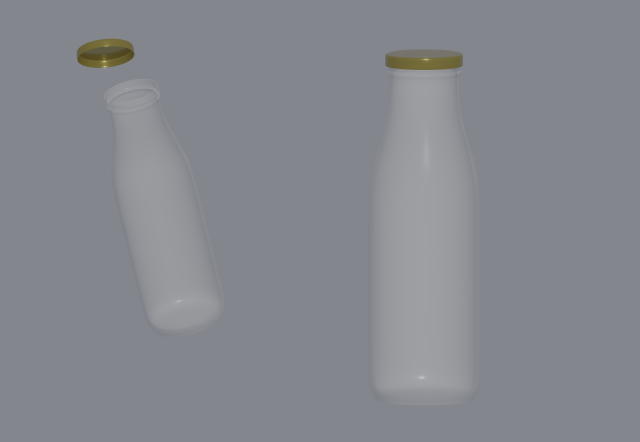 Milk Bottle Model 3D .c4d .max .obj .3ds .fbx .stl .blend 