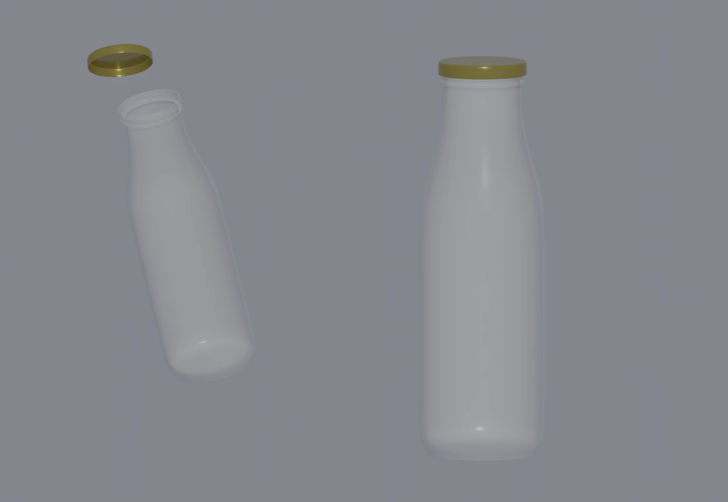 Milk Bottle 3D Model .c4d .max .obj .3ds .fbx .stl .blend 