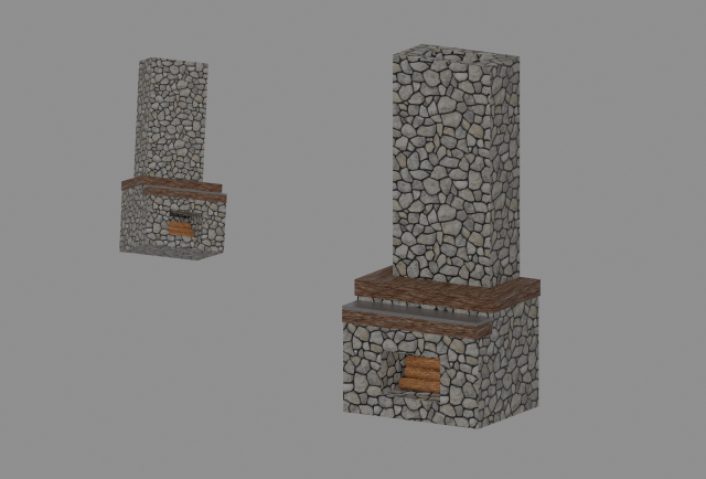 Fireplace 3D Model .c4d .max .obj .3ds .fbx .stl .blend 
