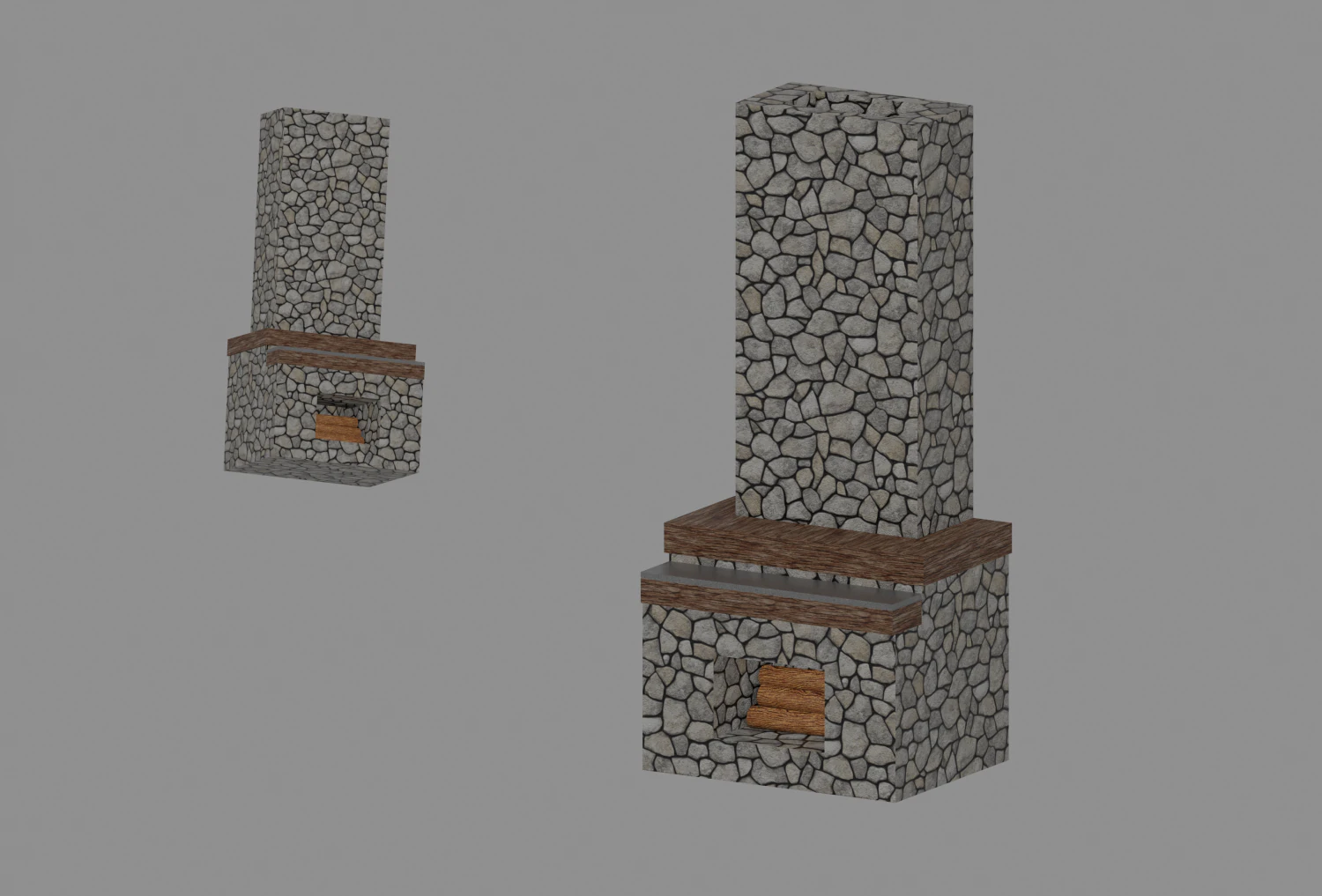 Fireplace 3D Model .c4d .max .obj .3ds .fbx .stl .blend 