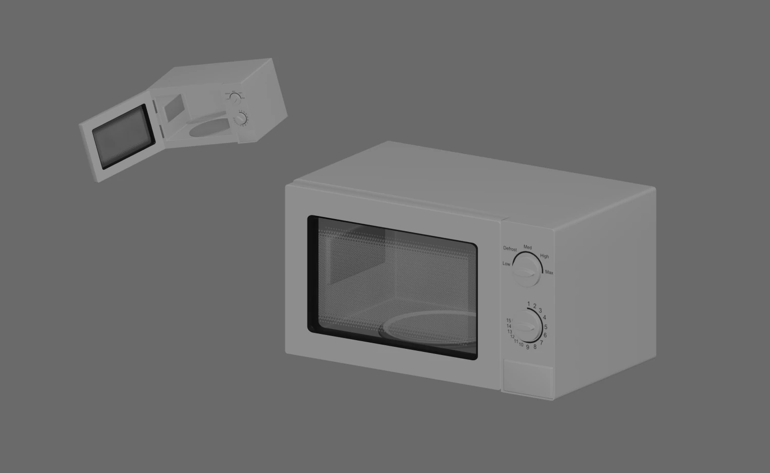 Microwave 3D Model .c4d .max .obj .3ds .fbx .stl .blend 