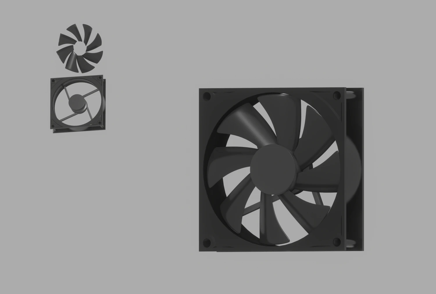 Cooling Fan 3D Model .c4d .max .obj .3ds .fbx .stl .blend 