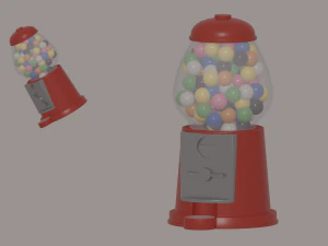 풍선껌 기계 3D 모델
