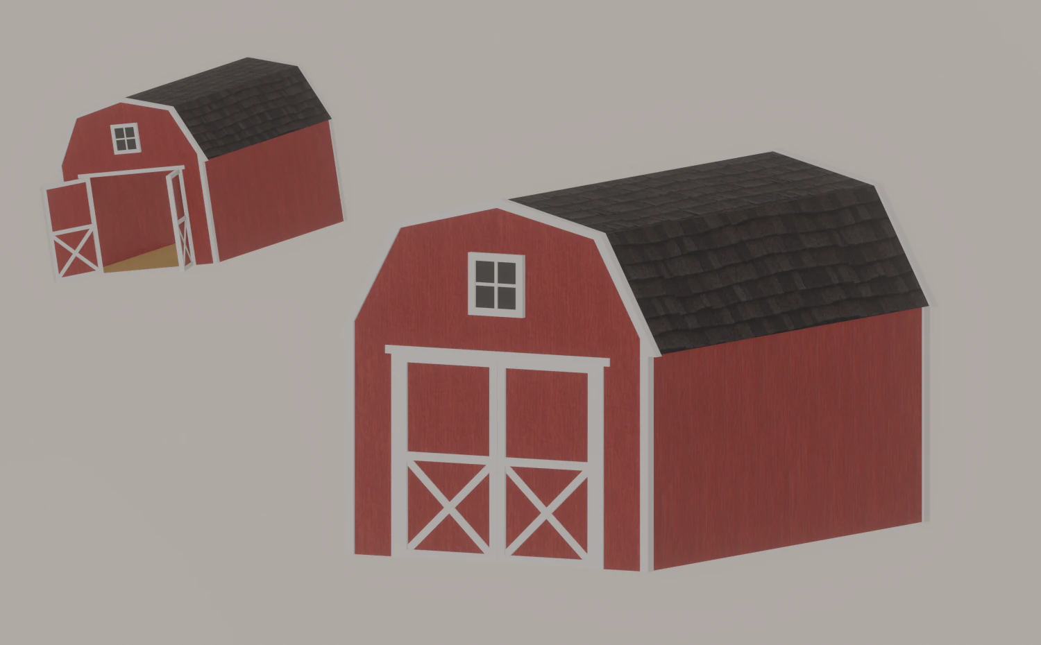 Barn Shed 3D Model .c4d .max .obj .3ds .fbx .stl .blend 
