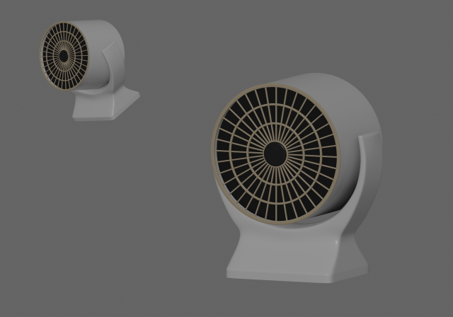 Mini Fan Heater 3D Модель .c4d .max .obj .3ds .fbx .stl .blend 