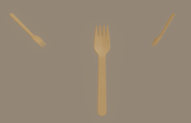 Wooden Fork 3D 模型 .c4d .max .obj .3ds .fbx .stl .blend 